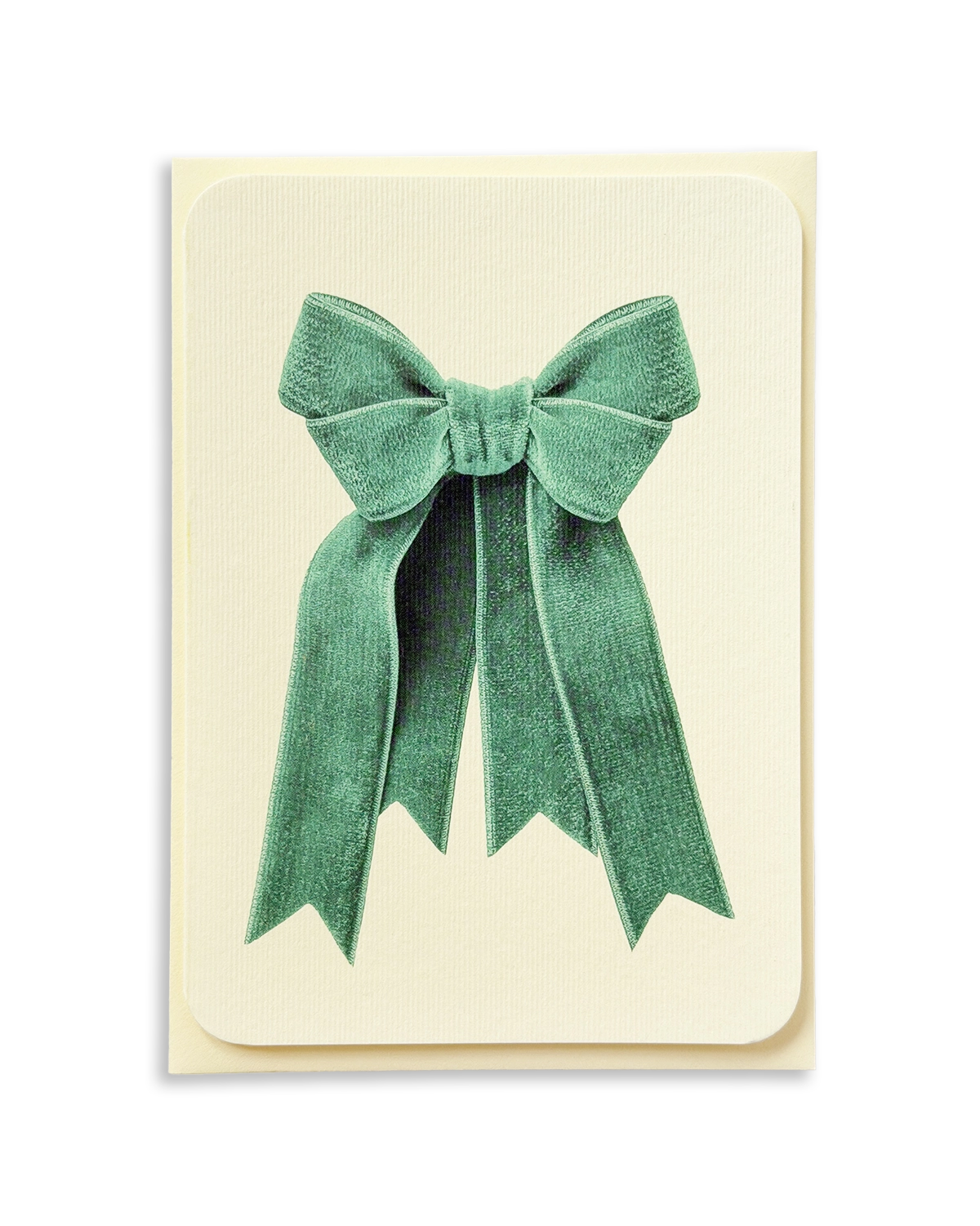 Eau-de-Nil Velvet Bow Greeting Card