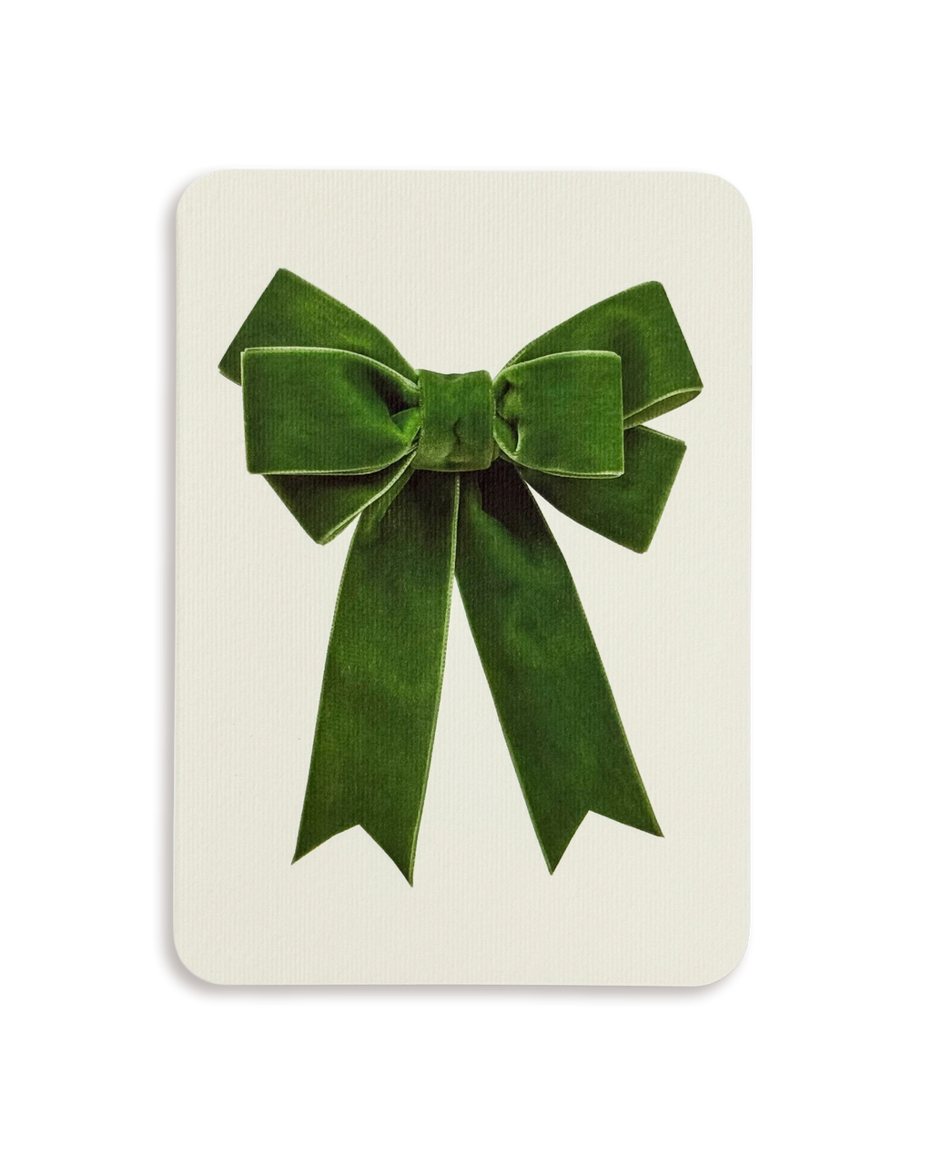 Green Velvet Bow Greeting Card