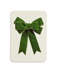 Green Velvet Bow Greeting Card