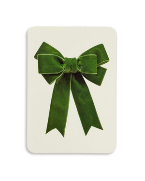 Green Velvet Bow Greeting Card