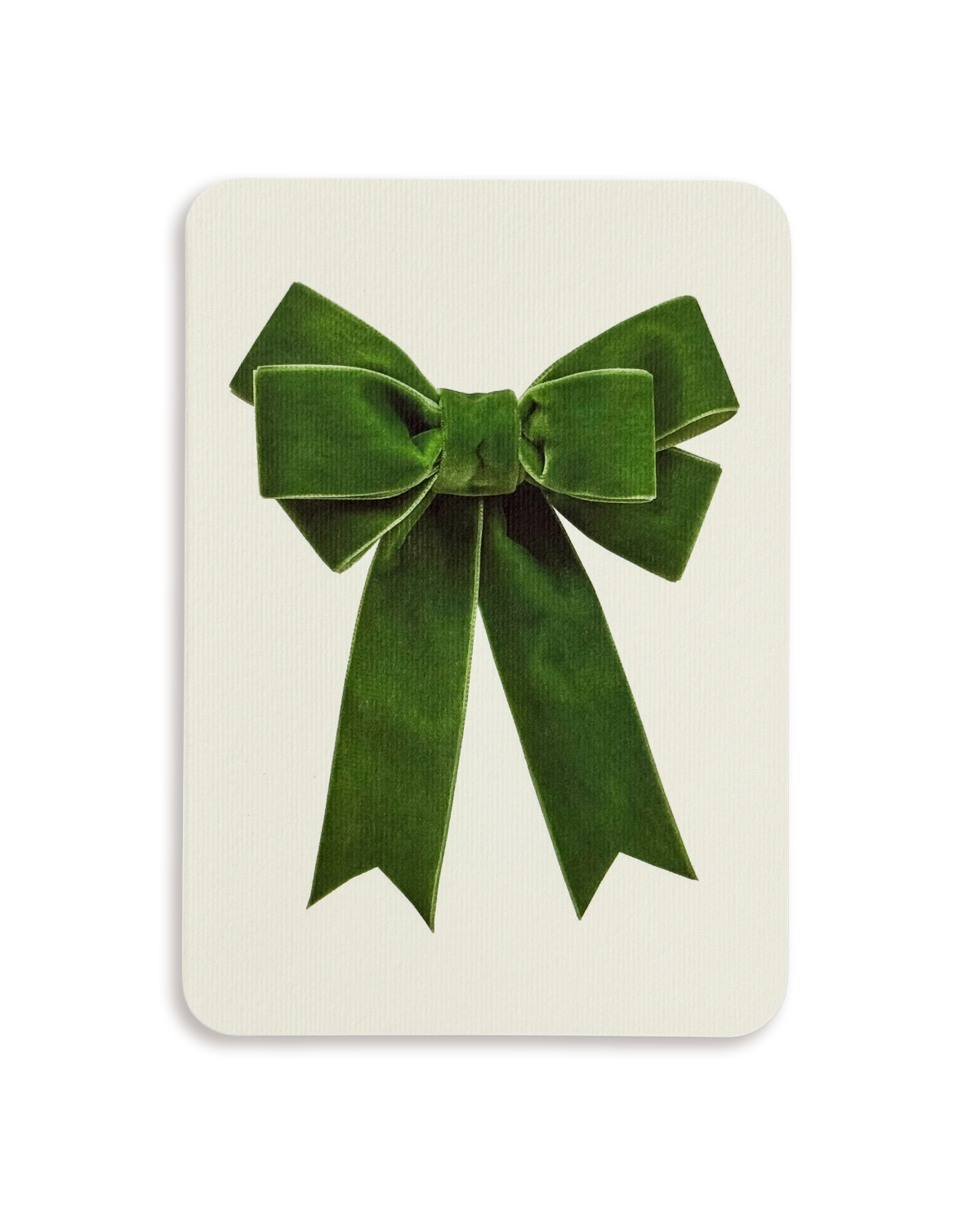 Green Velvet Bow Greeting Card