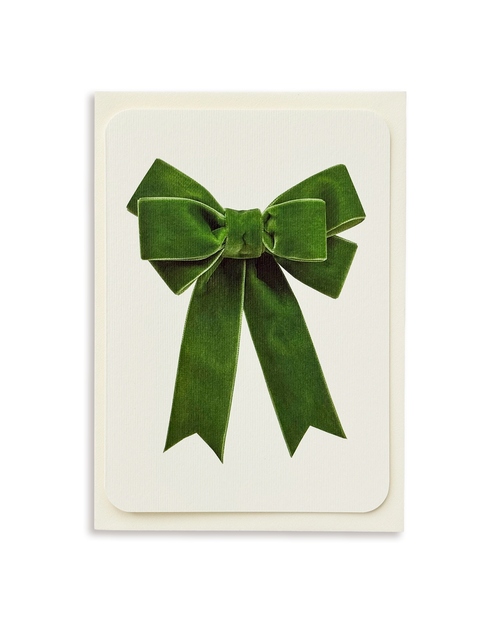 Green Velvet Bow Greeting Card