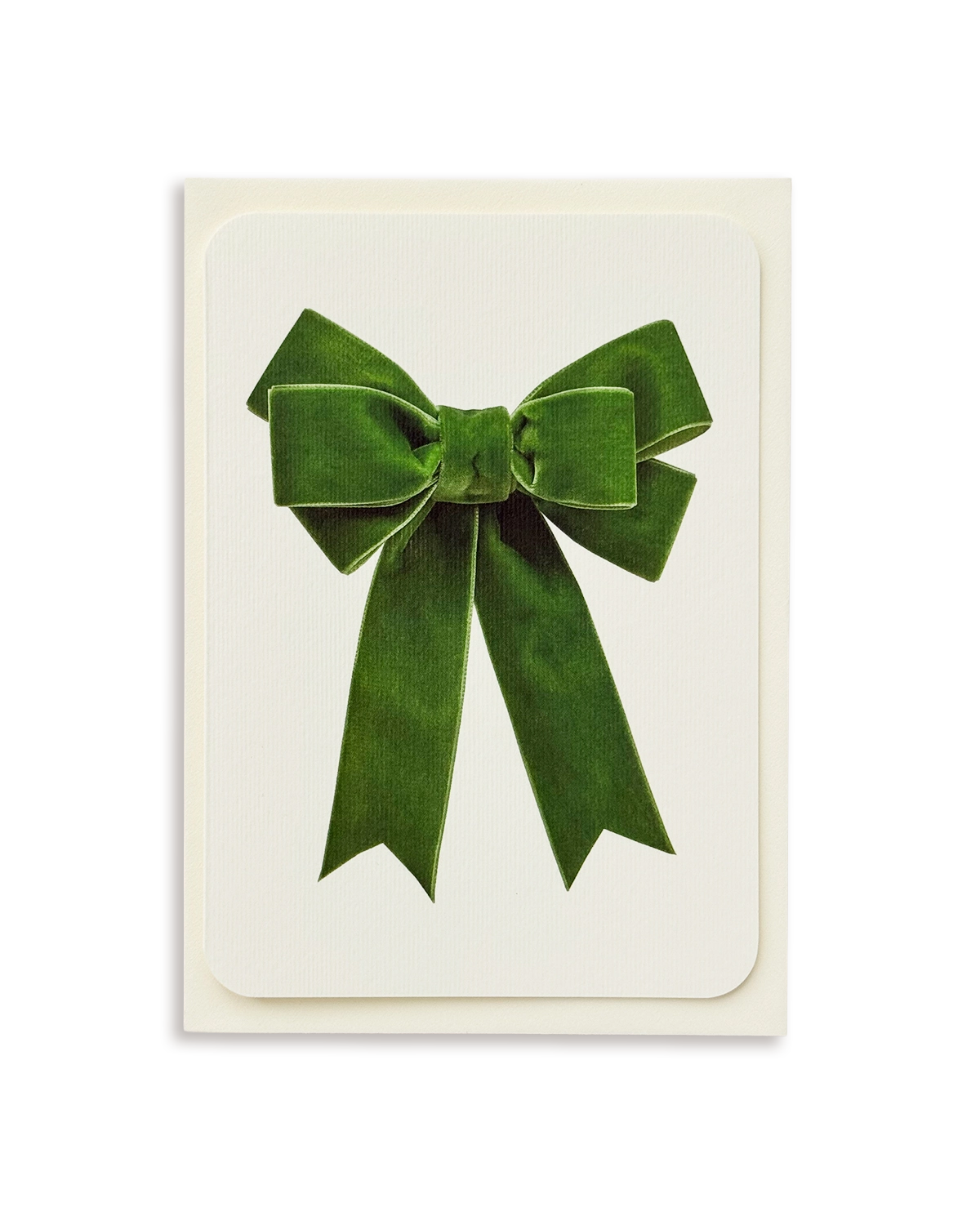 Green Velvet Bow Greeting Card