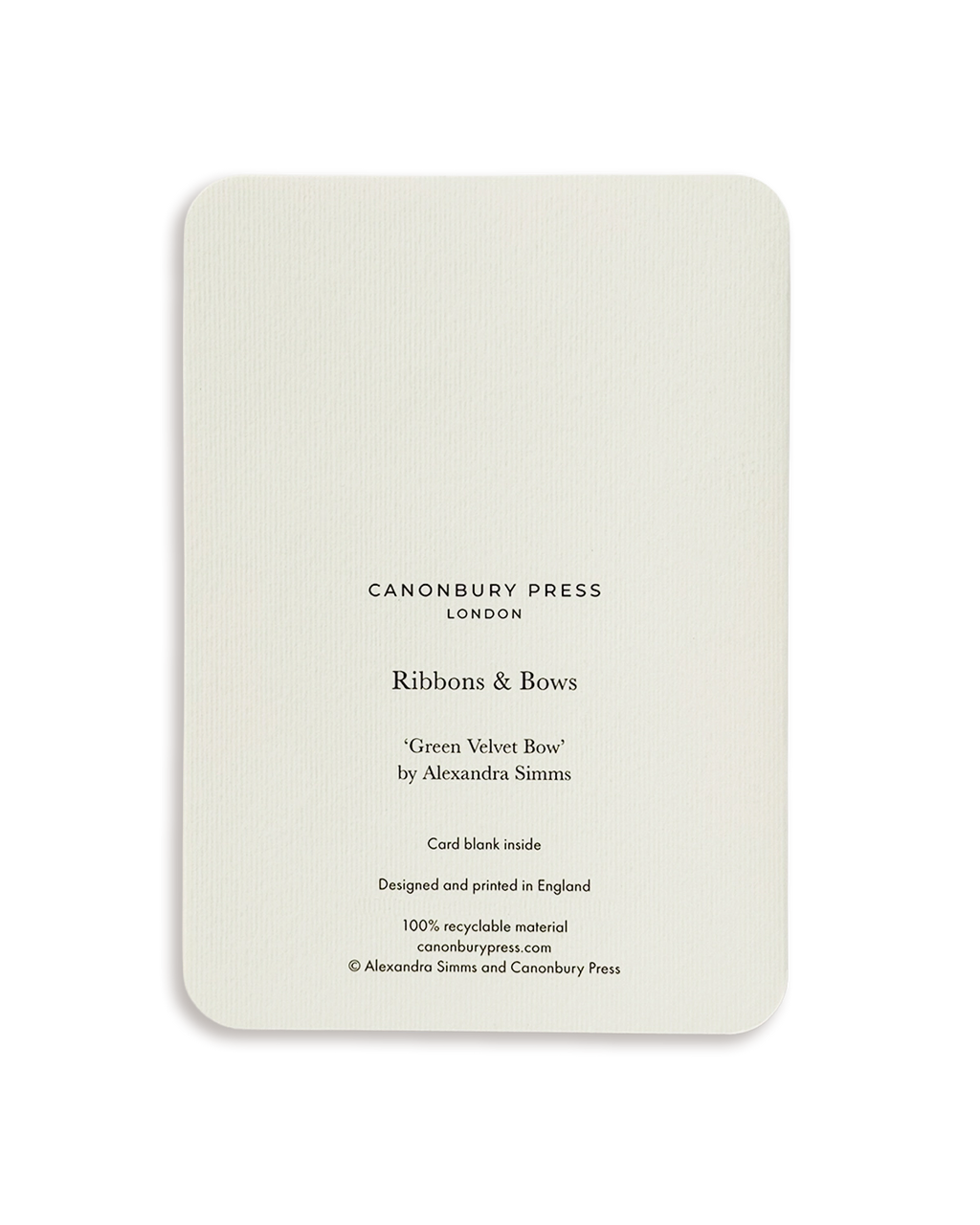 Green Velvet Bow Greeting Card