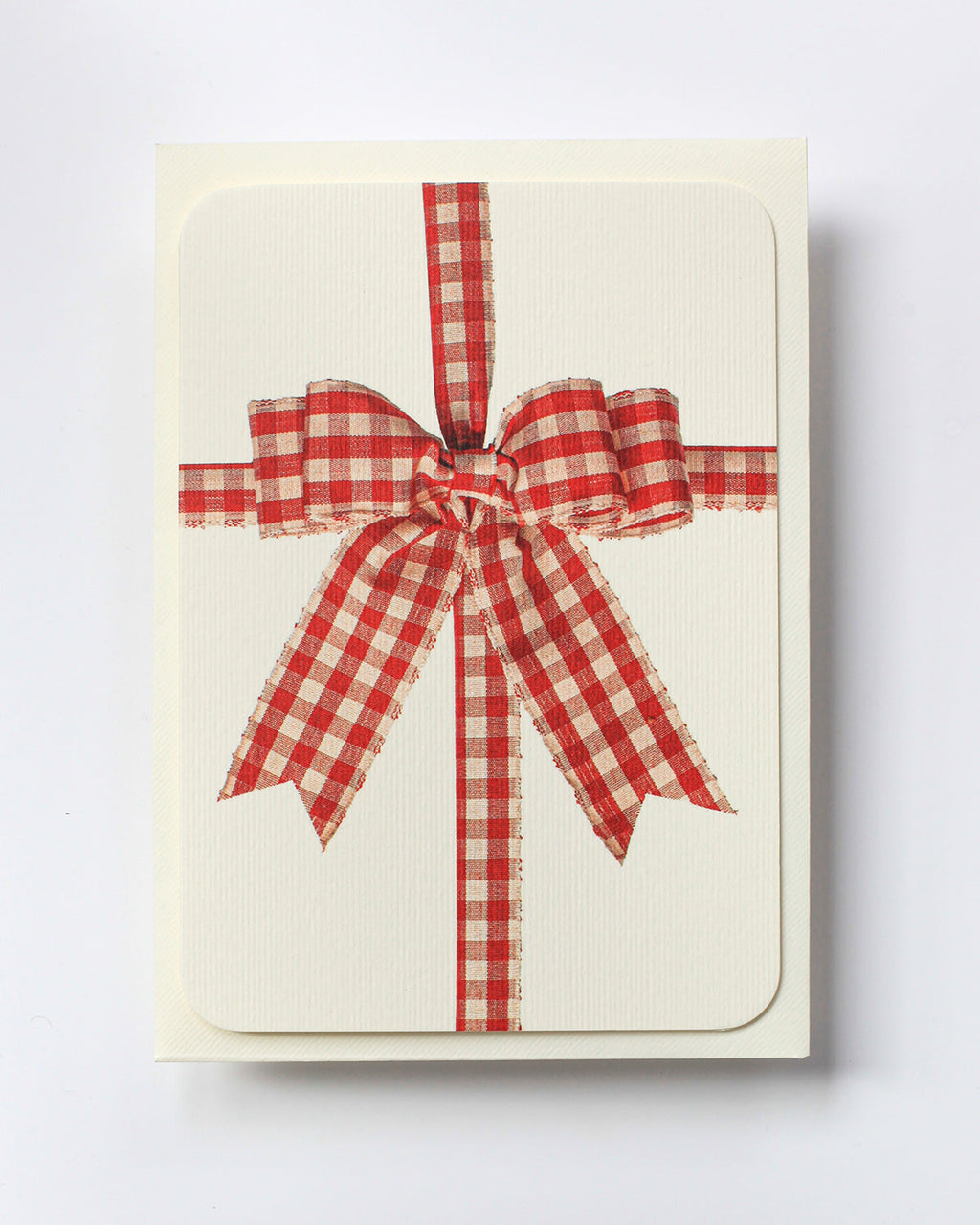 Gingham Bow Greeting Card