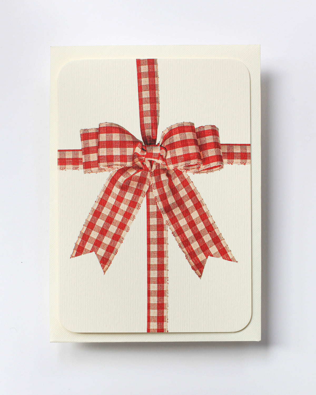 Gingham Bow Greeting Card