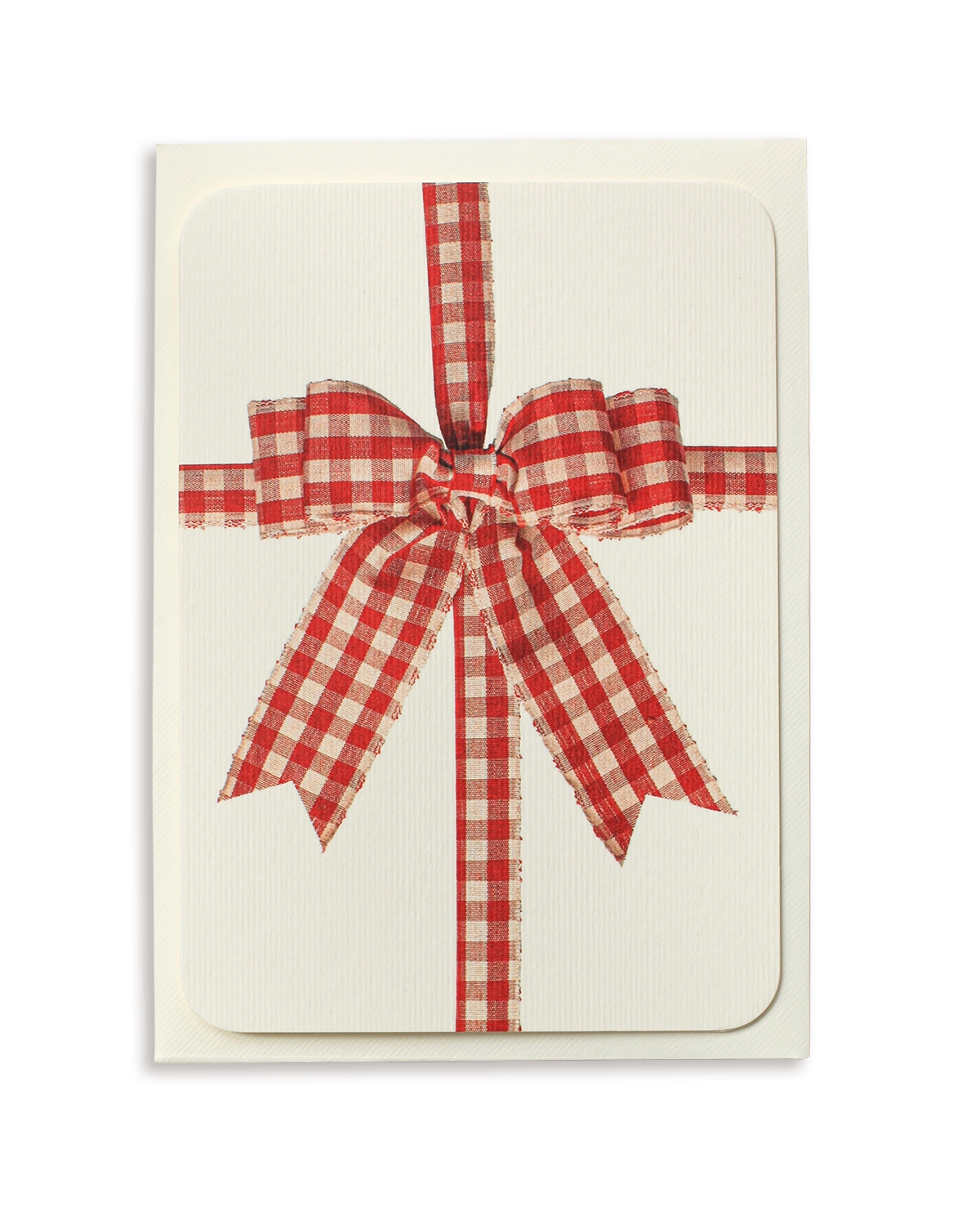 Gingham Bow Greeting Card