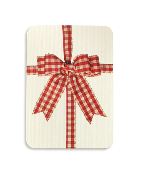 Gingham Bow Greeting Card