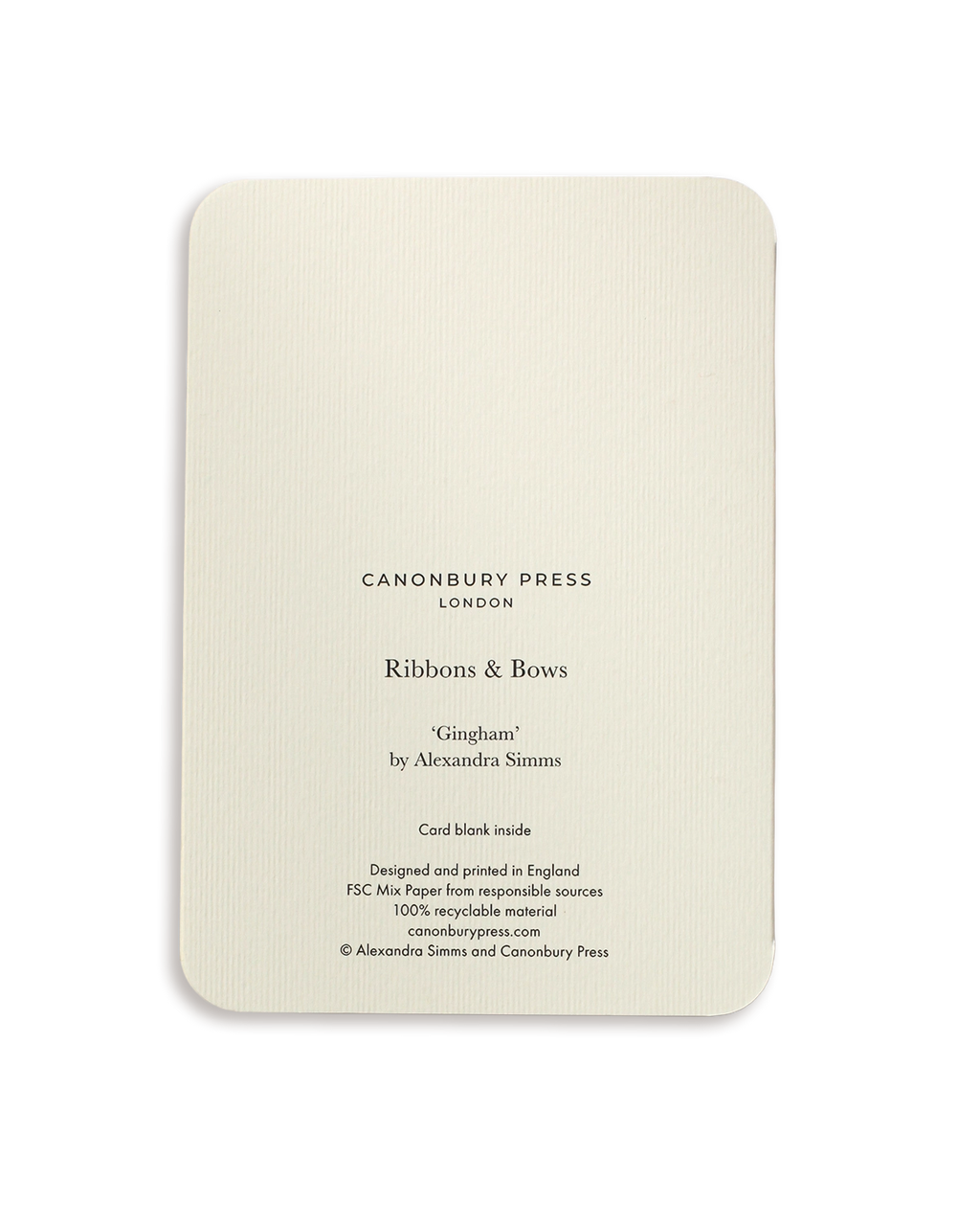 Gingham Bow Greeting Card