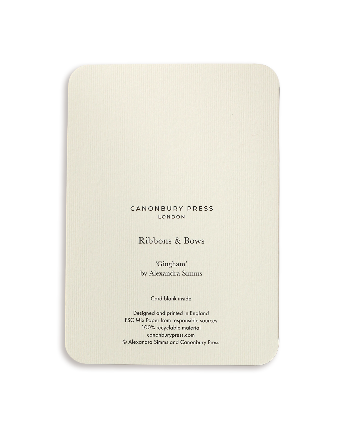 Gingham Bow Greeting Card