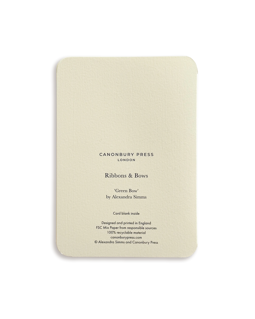 Green Bow Greeting Card