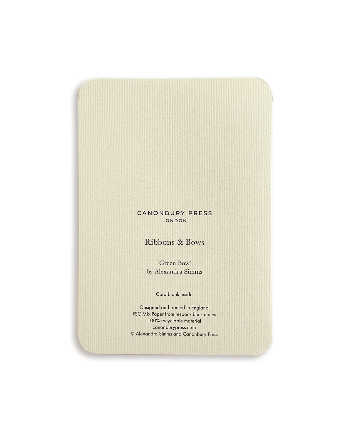 Green Bow Greeting Card
