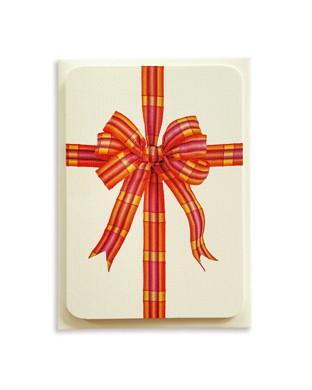 Orange & Pink Bow Greeting Card