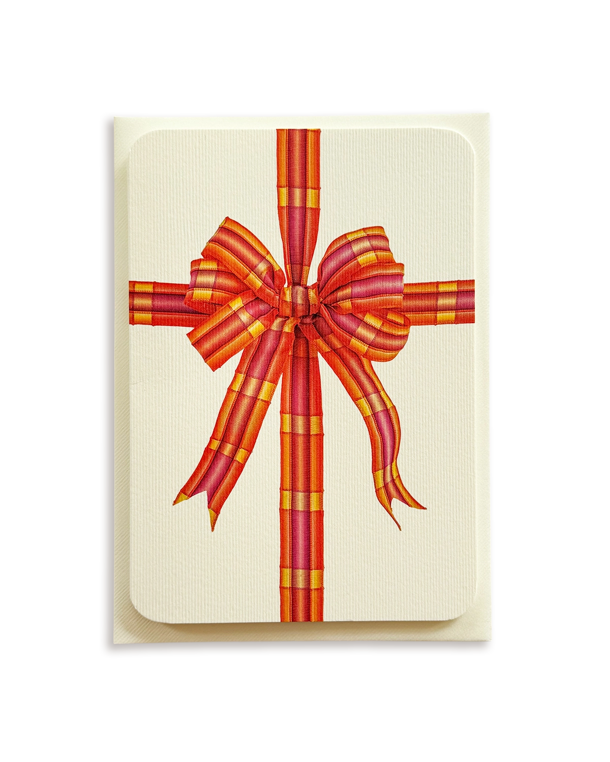 Orange & Pink Bow Greeting Card