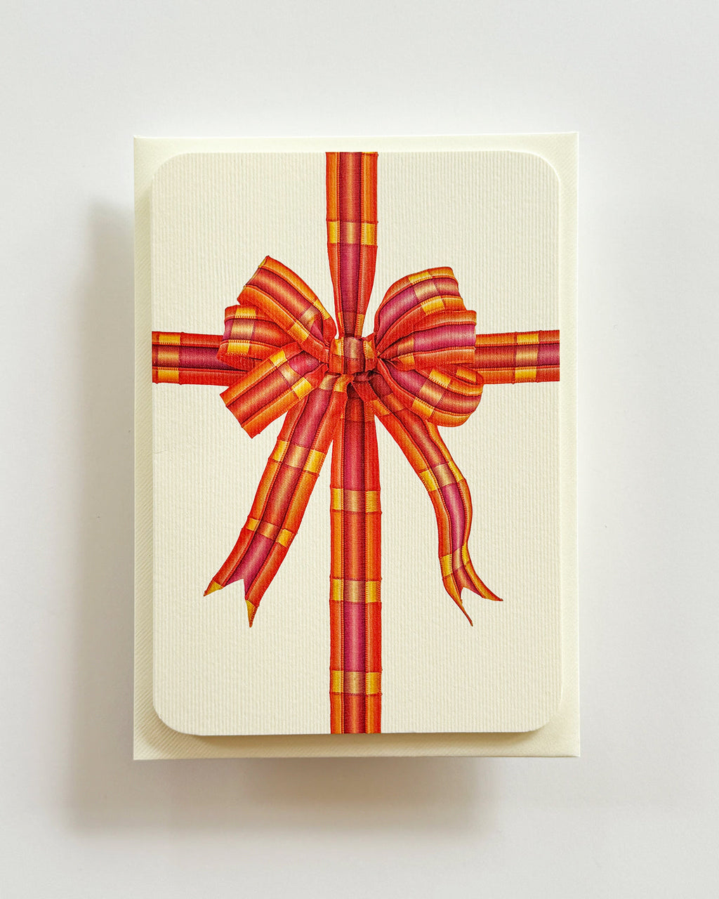 Orange & Pink Bow Greeting Card