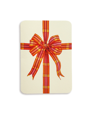 Orange & Pink Bow Greeting Card