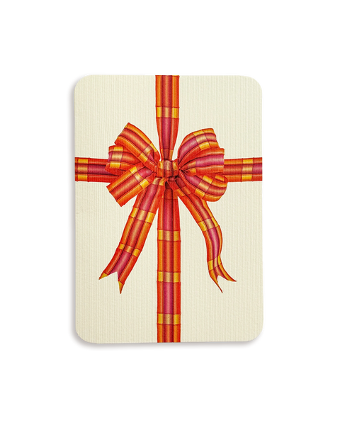 Orange & Pink Bow Greeting Card