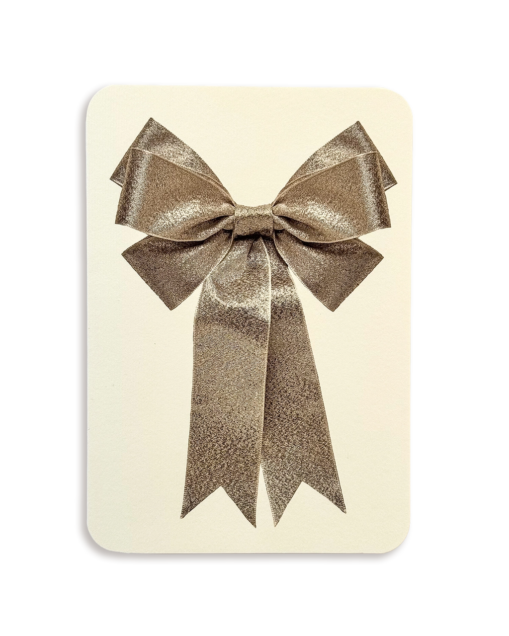 Silver Bow Greeting Card