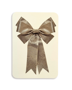 Silver Bow Greeting Card