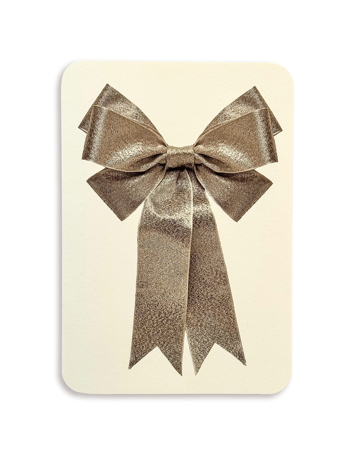 Silver Bow Greeting Card