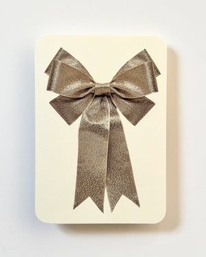 Silver Bow Greeting Card