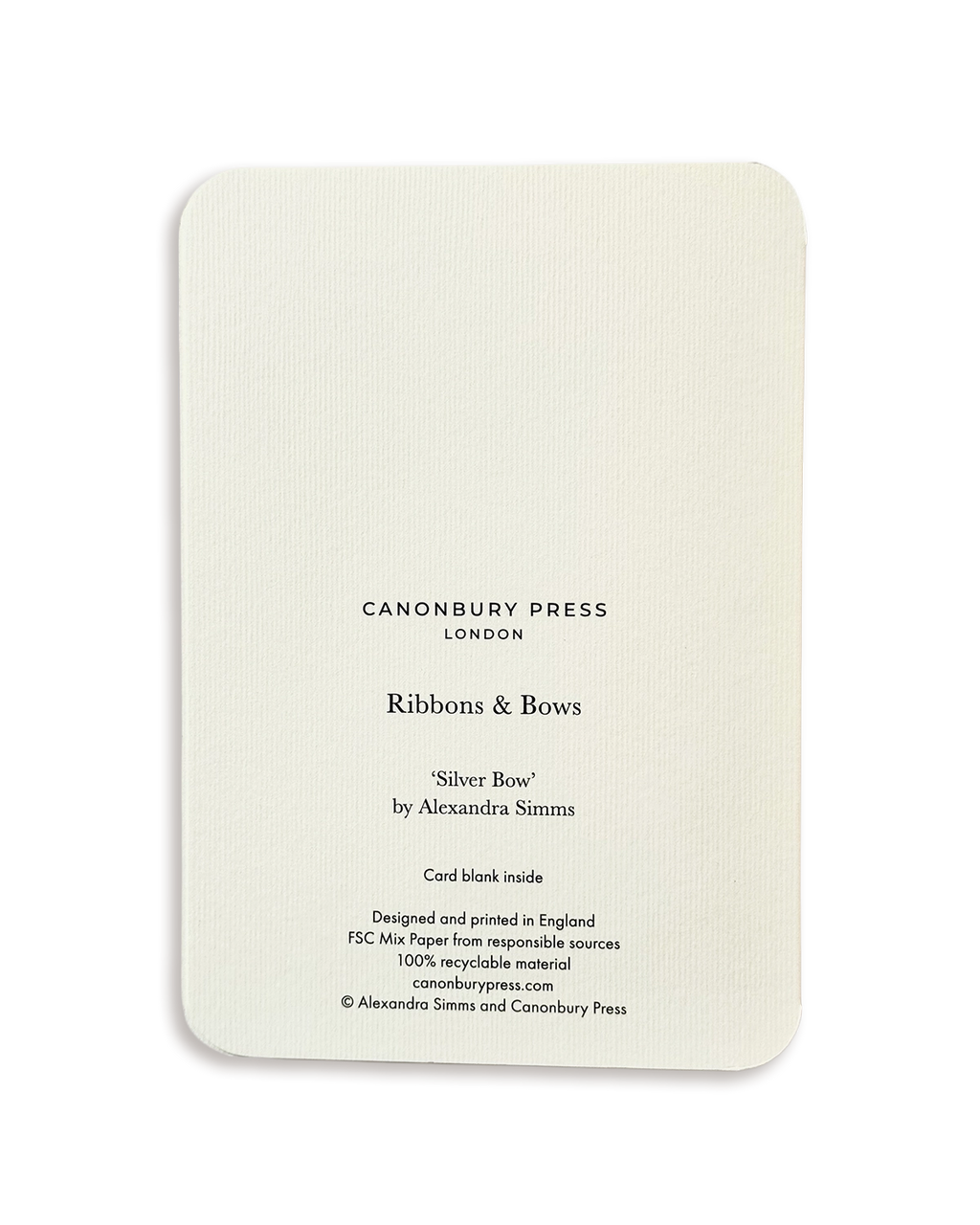 Silver Bow Greeting Card