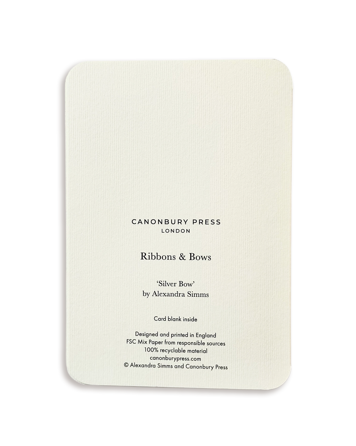 Silver Bow Greeting Card