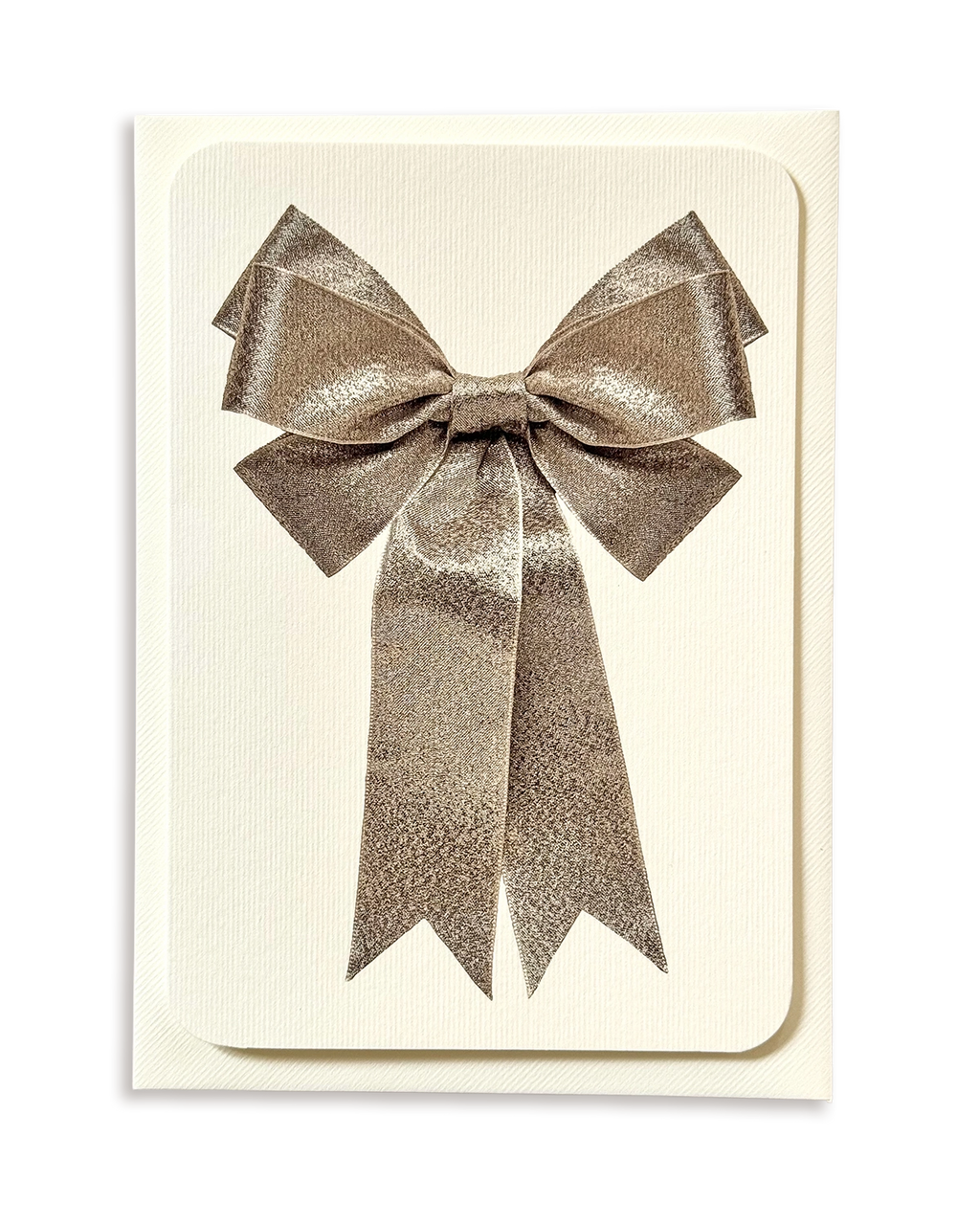 Silver Bow Greeting Card