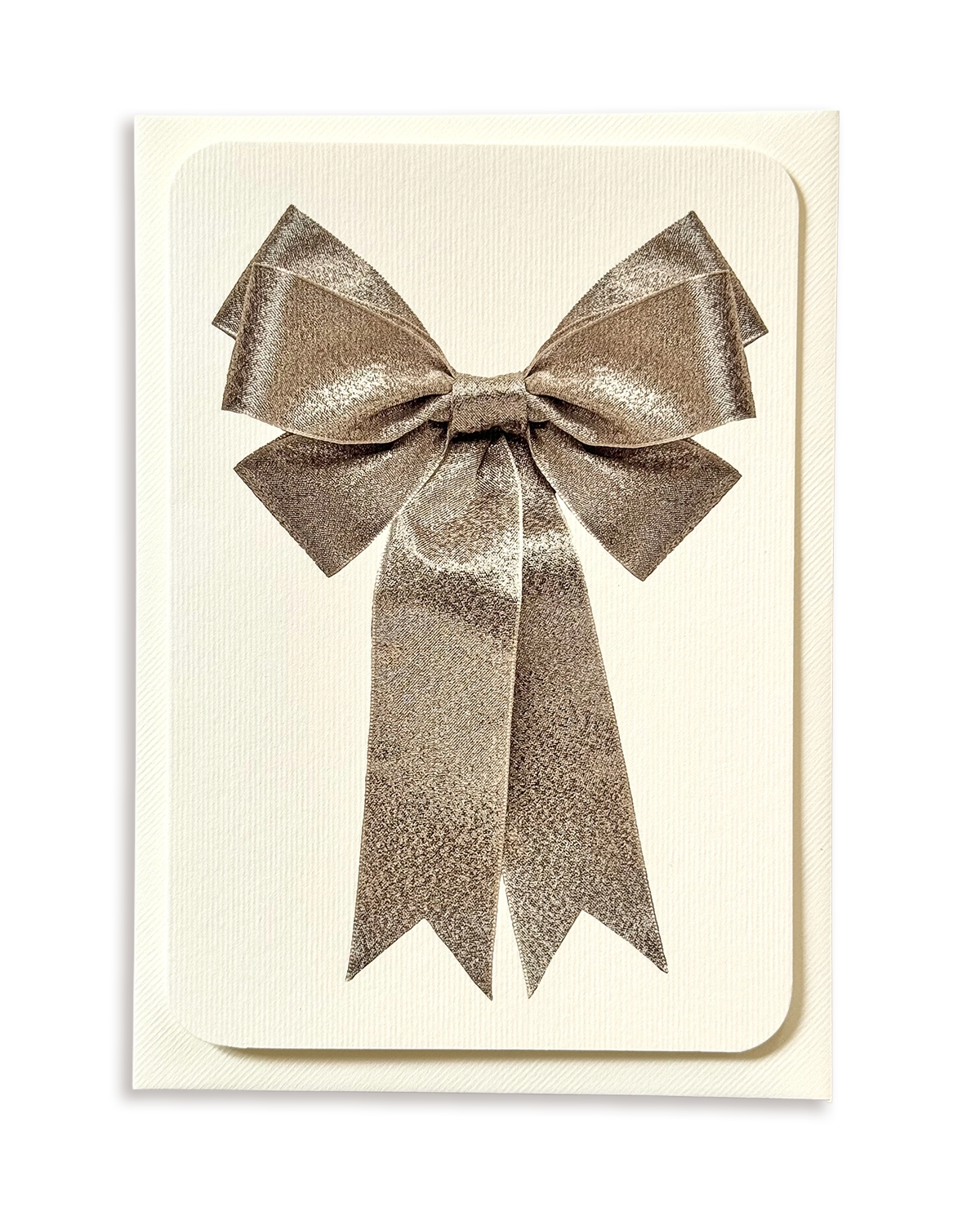Silver Bow Greeting Card