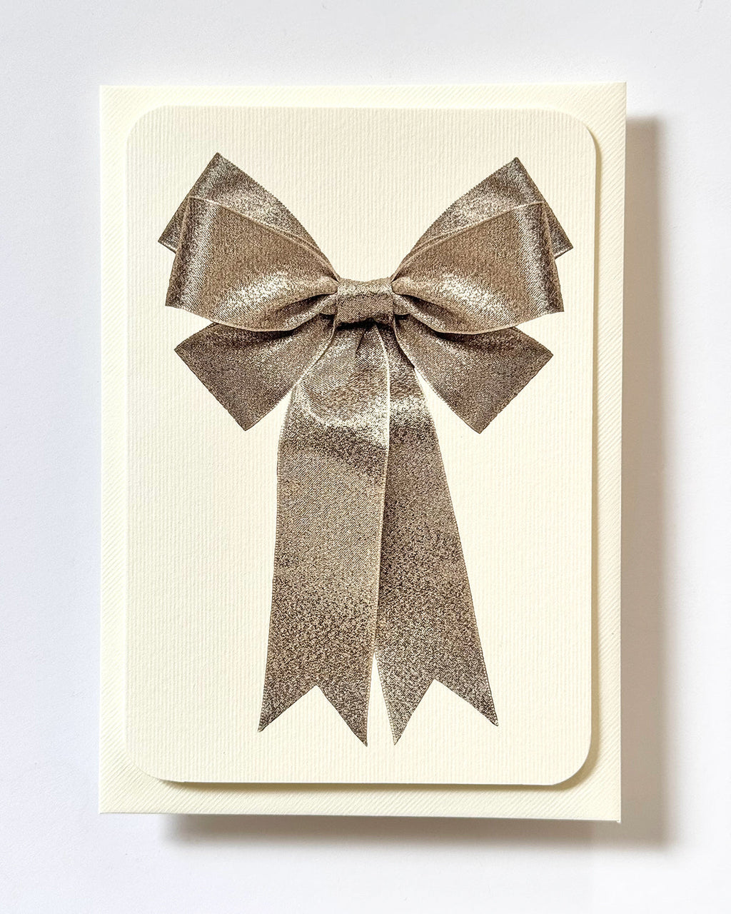 Silver Bow Greeting Card