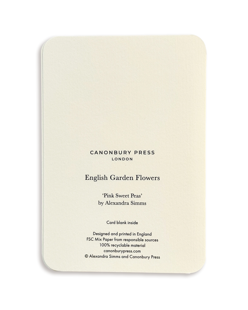 Pink Sweet Peas Greeting Card