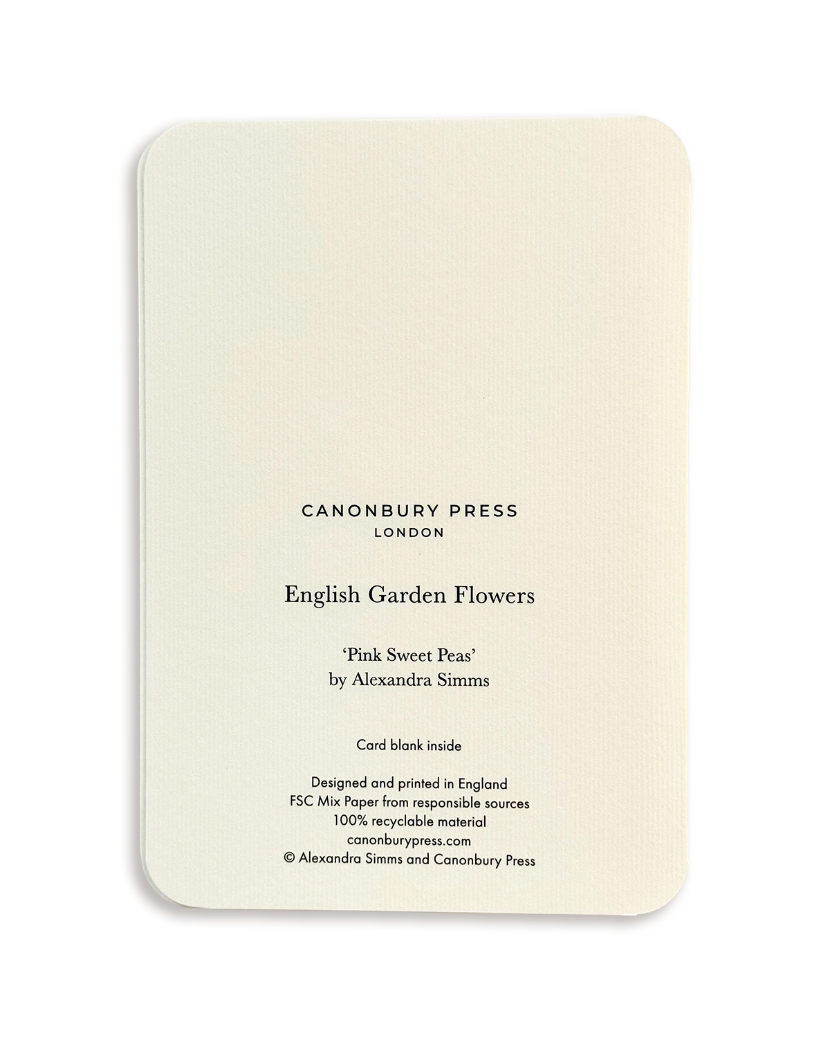 Pink Sweet Peas Greeting Card