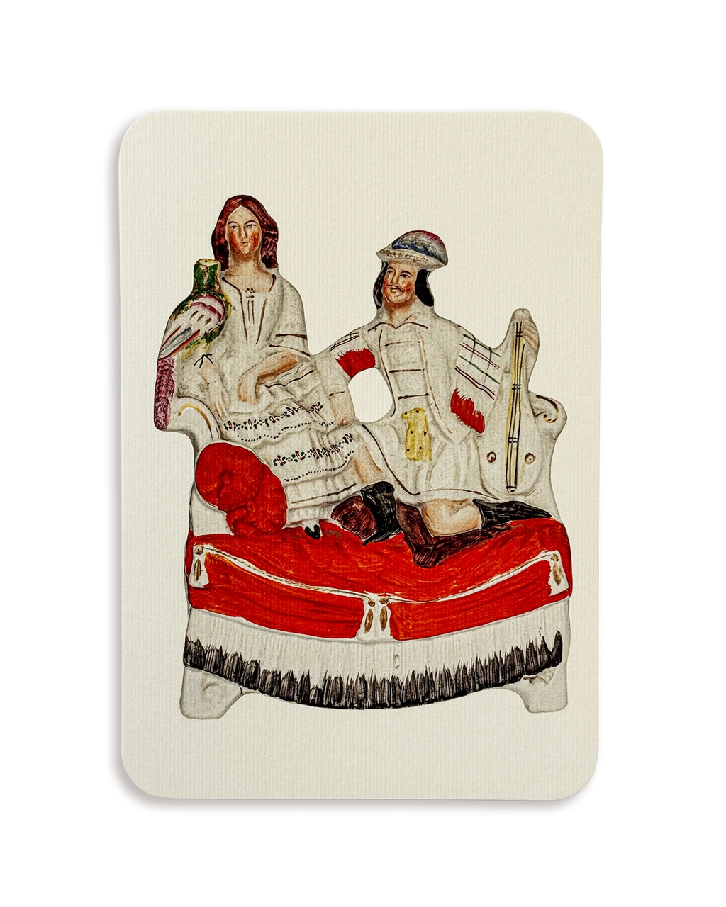 The Lovebirds Staffordshire Greeting Card