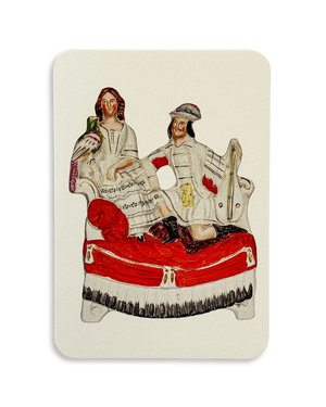 The Lovebirds Staffordshire Greeting Card