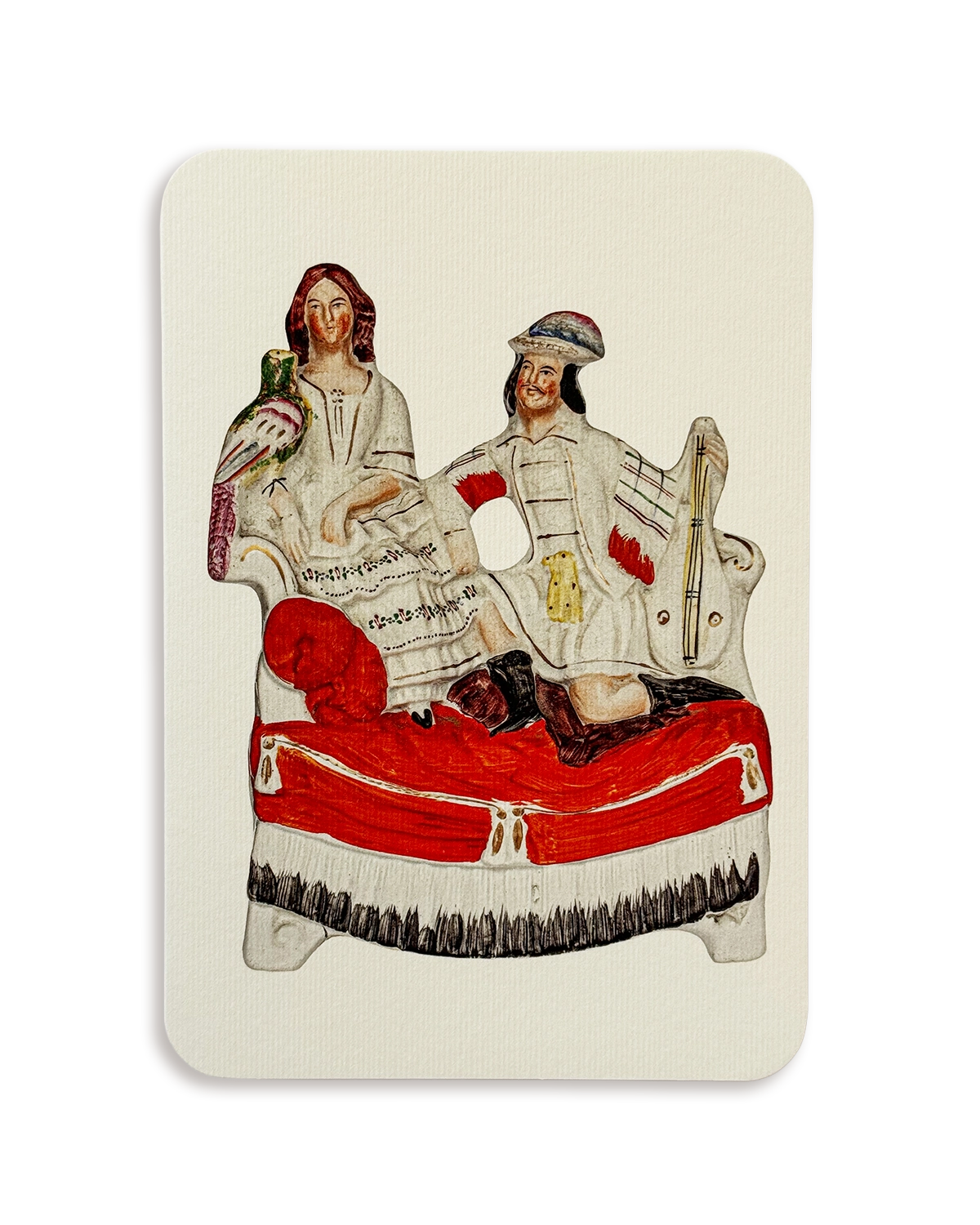 The Lovebirds Staffordshire Greeting Card