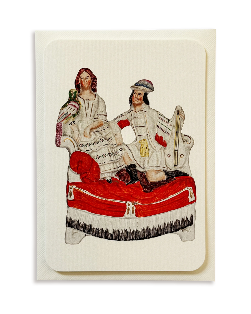 The Lovebirds Staffordshire Greeting Card