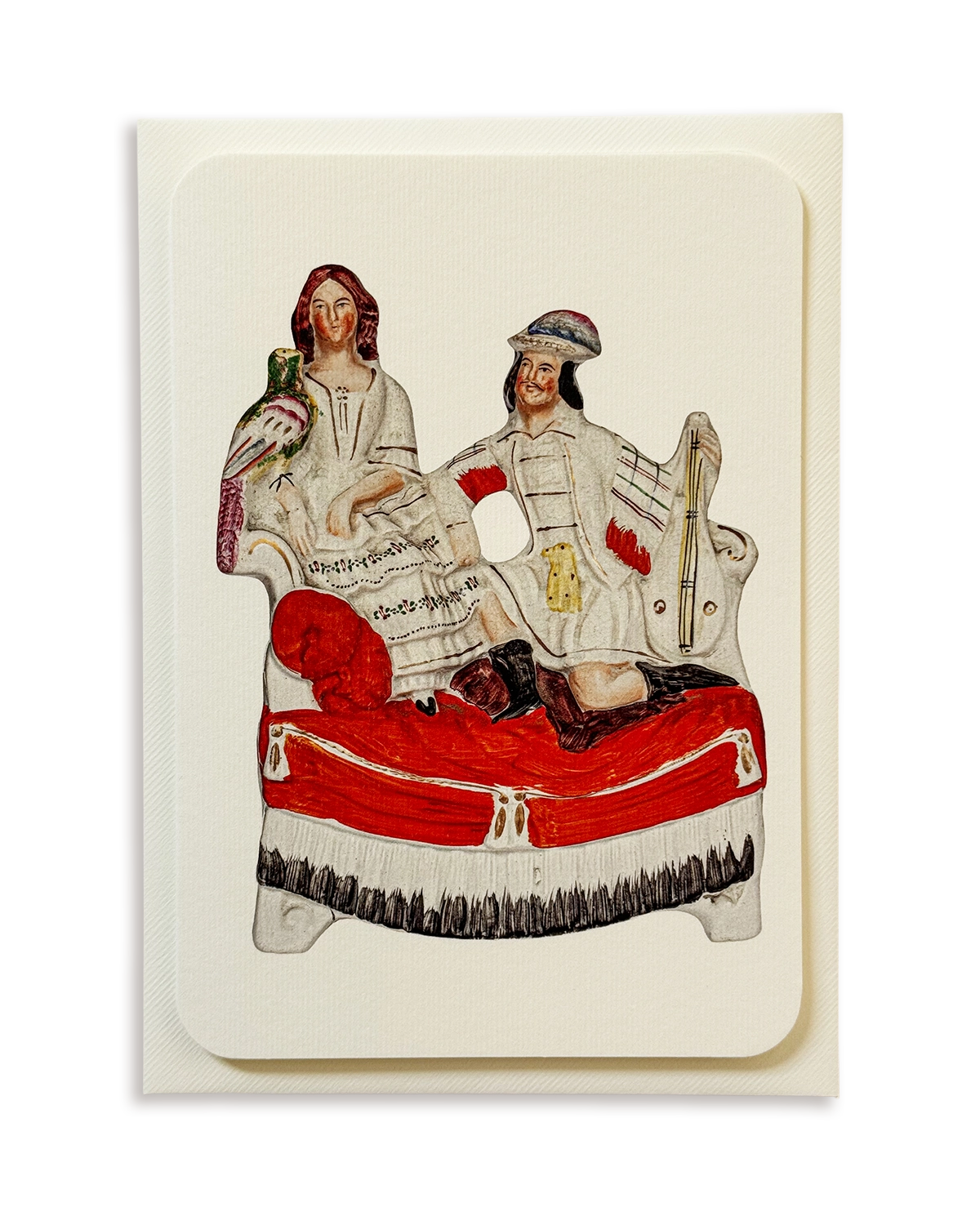 The Lovebirds Staffordshire Greeting Card