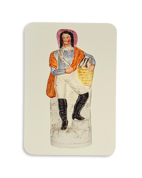 Fisherman with Silver Darlings Staffordshire Greeting Card