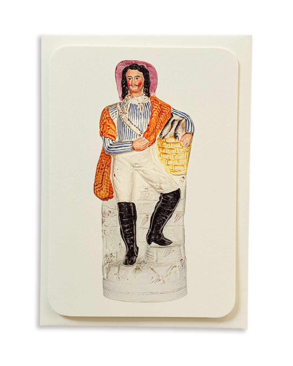 Fisherman with Silver Darlings Staffordshire Greeting Card
