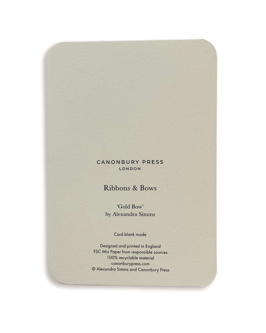 Gold Bow Greeting Card