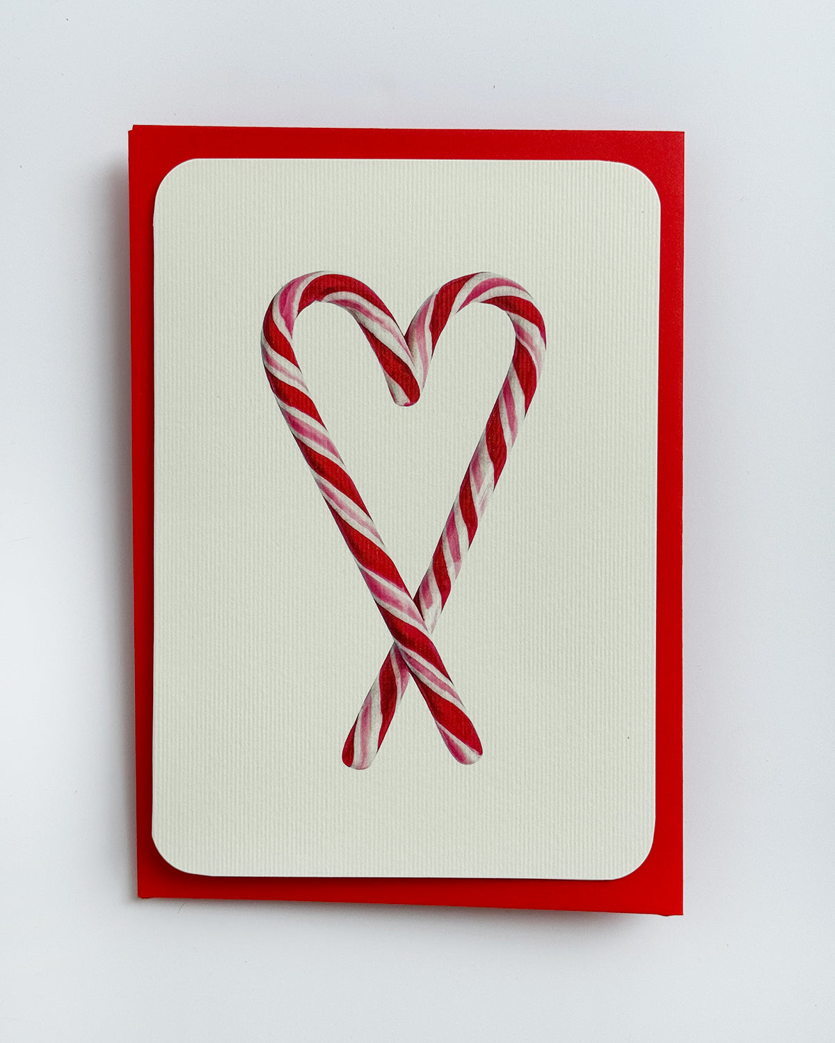 Candy Cane Heart Greeting Card