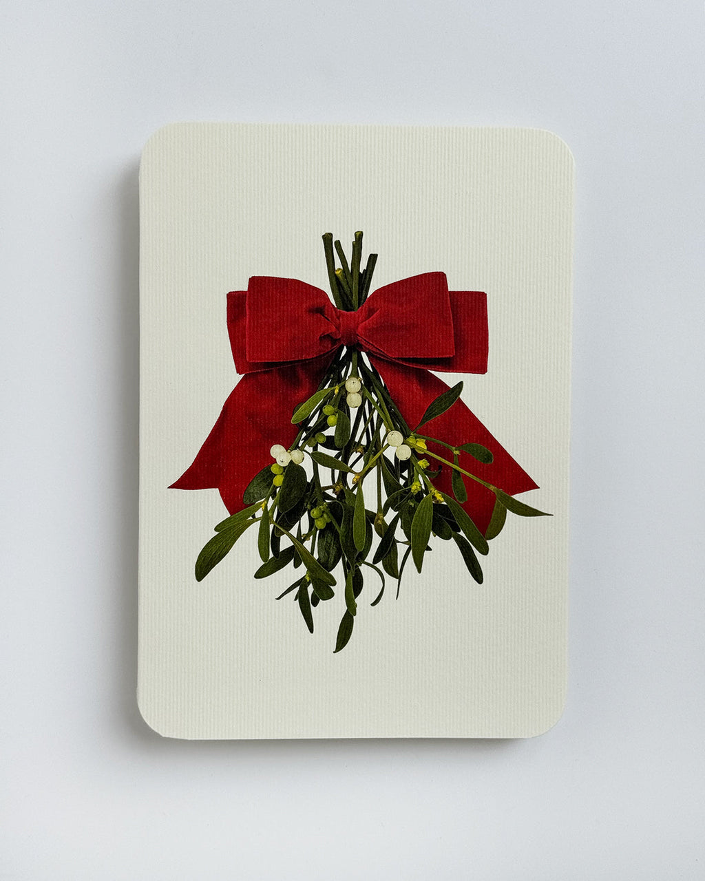 Mistletoe and Ribbon Greeting Card