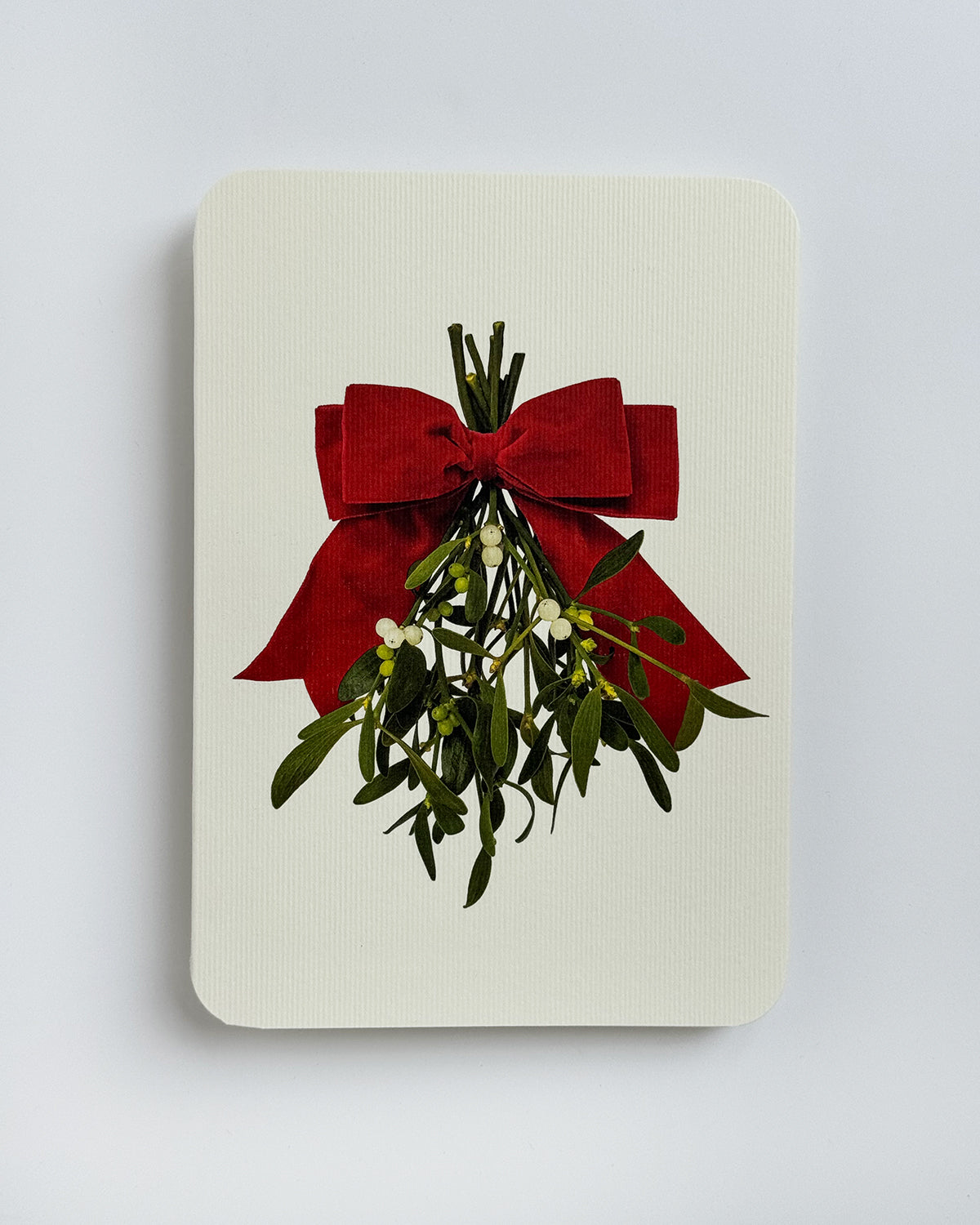 Mistletoe and Ribbon Greeting Card