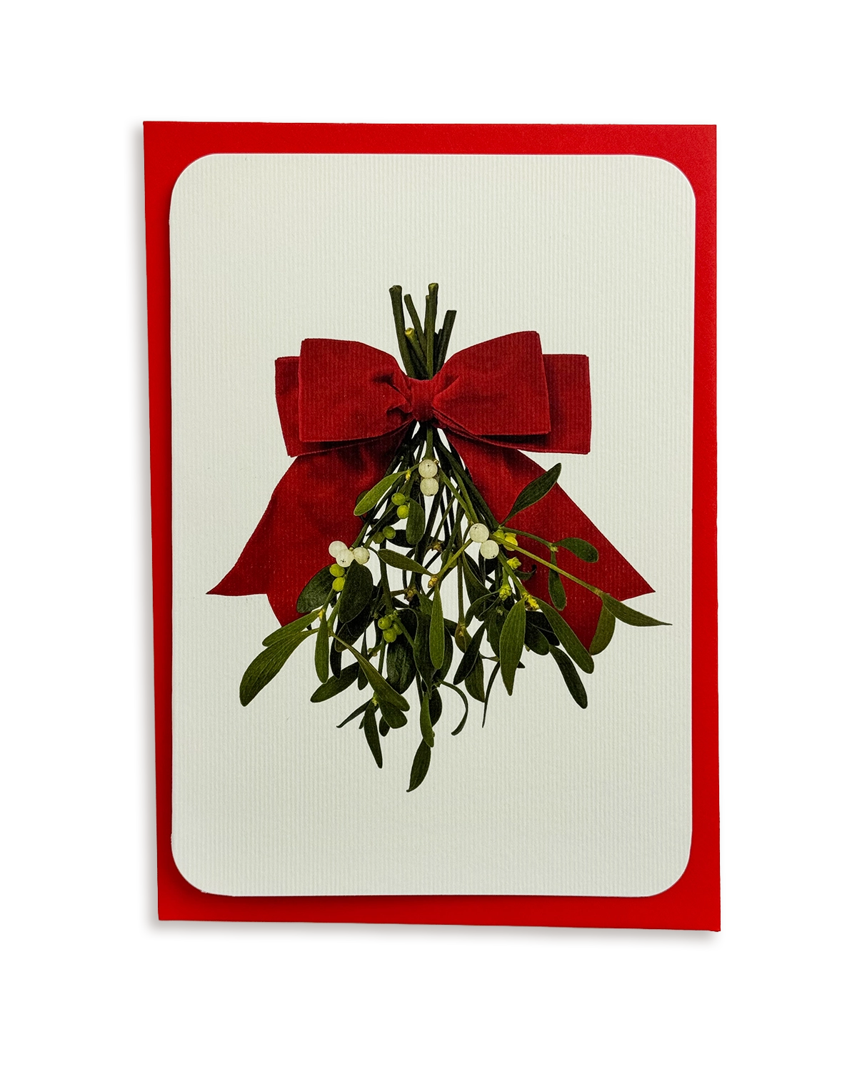 Mistletoe & Ribbon Greeting Card