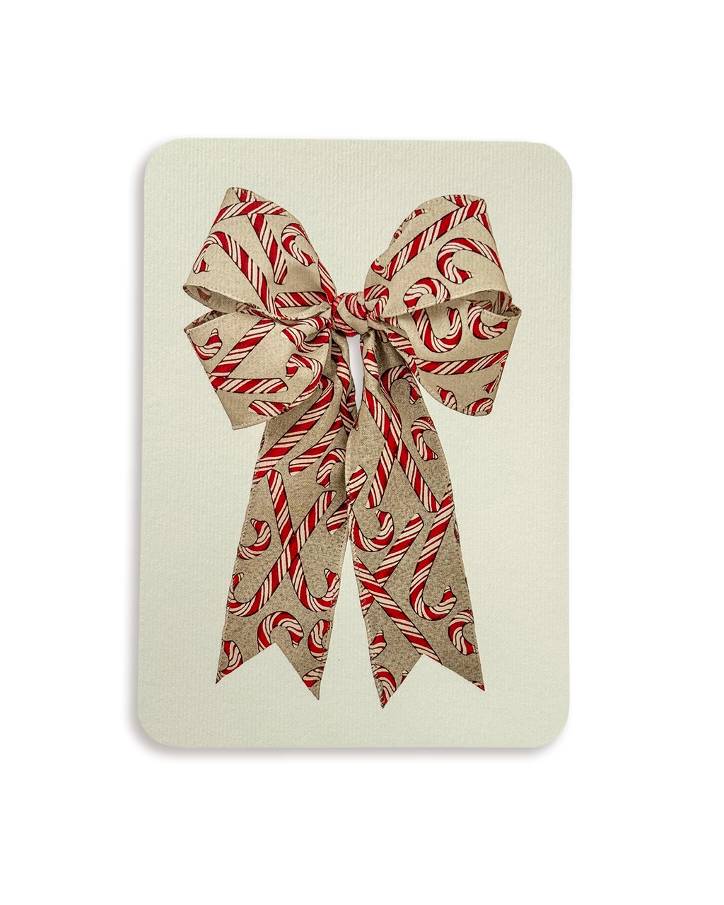 Candy Cane Bow Greeting Card