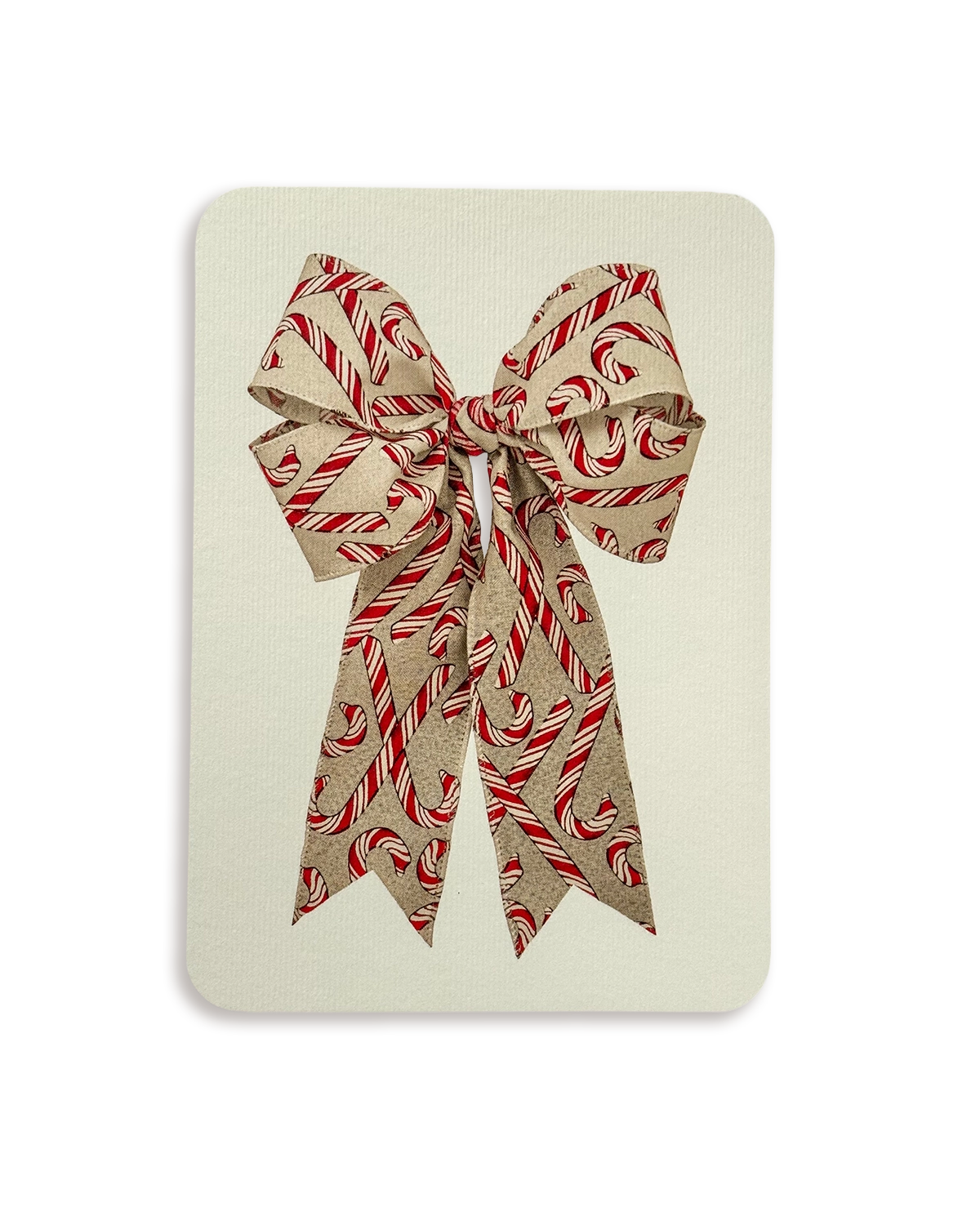 Candy Cane Bow Greeting Card