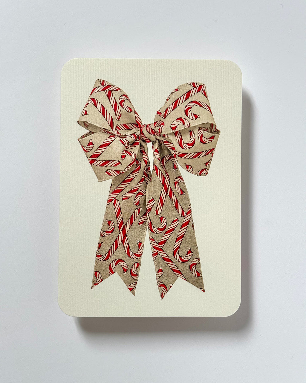 Candy Cane Bow Greeting Card