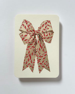 Candy Cane Bow Greeting Card