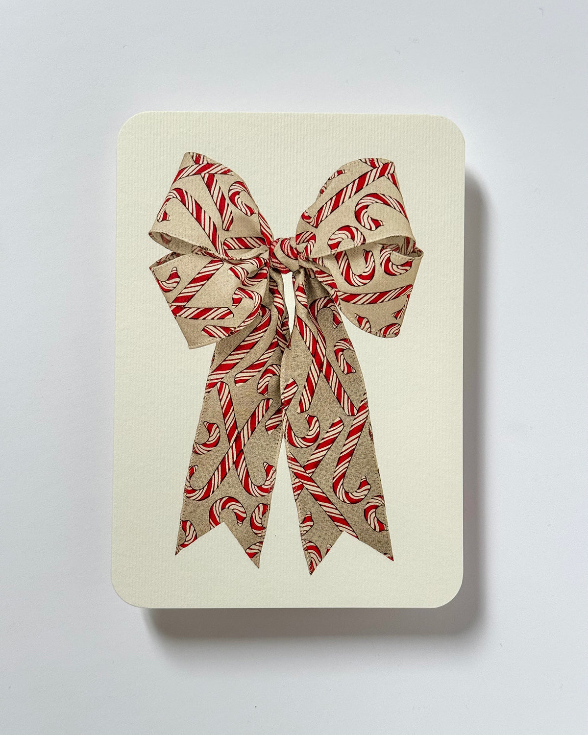Candy Cane Bow Greeting Card