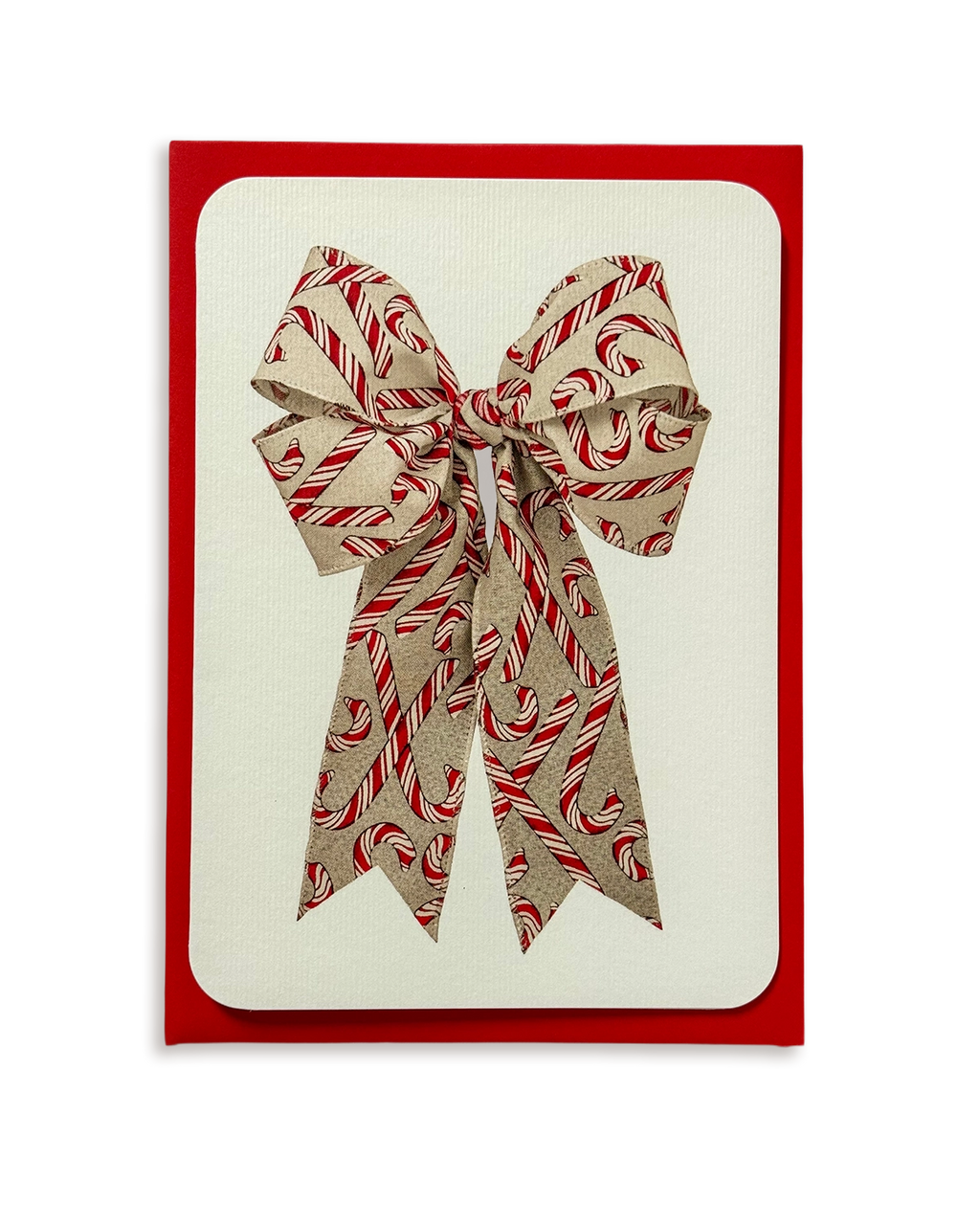 Candy Cane Bow Greeting Card